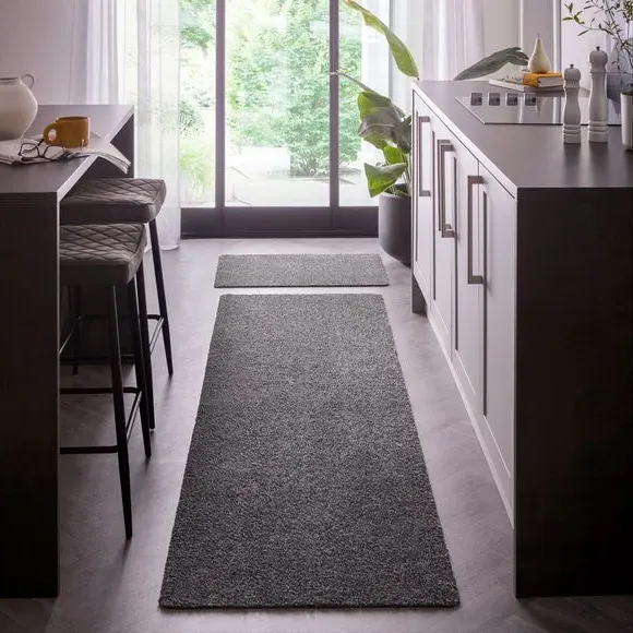 Washable Cotton Runner - Grey