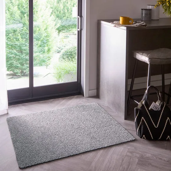 Washable Doormat - Silver, Cotton