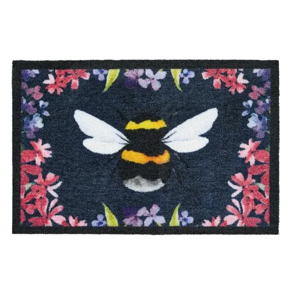 Washable Doormat with Anti-Slip - Floral Bee
