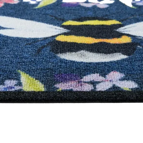Washable Doormat with Anti-Slip - Floral Bee