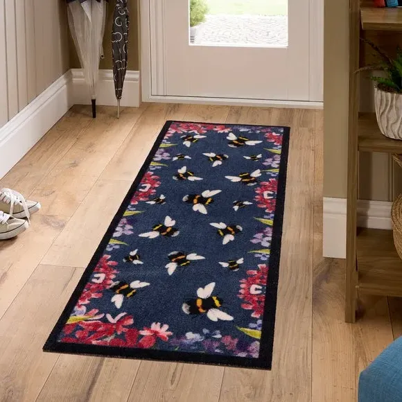 Washable Doormat with Anti-Slip - Floral Bee