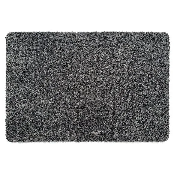 Washable Doormat with Anti-Slip - Grey, Cotton