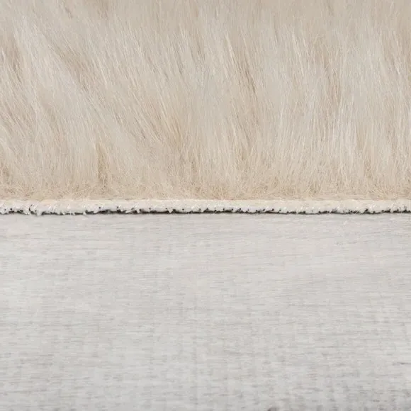 Washable Faux Fur Rug - Natural, High-Low Texture