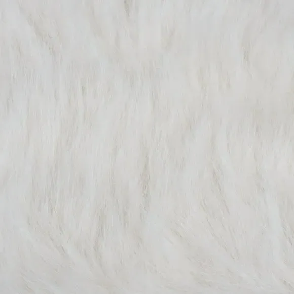 Washable Faux Fur Rug - White, High-Low Texture
