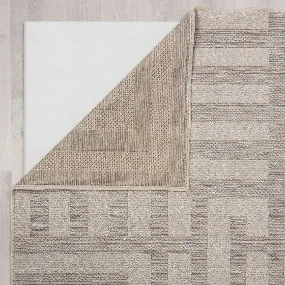 Washable Geometric Rug - Natural, Polyester