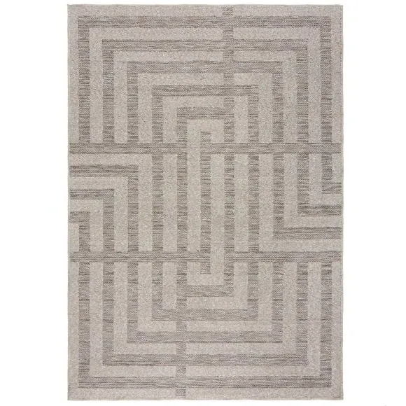 Washable Geometric Rug - Natural, Polyester