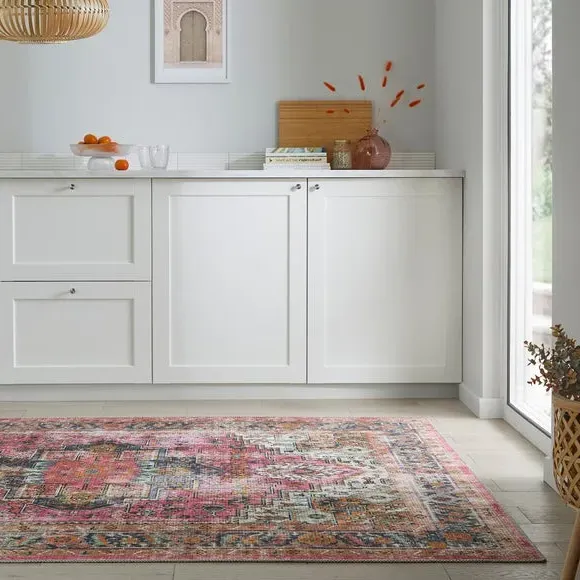 Washable Rug Traditional Design - Multicoloured, Cotton