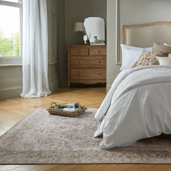 Washable Rug Traditional Design - Natural, Cotton