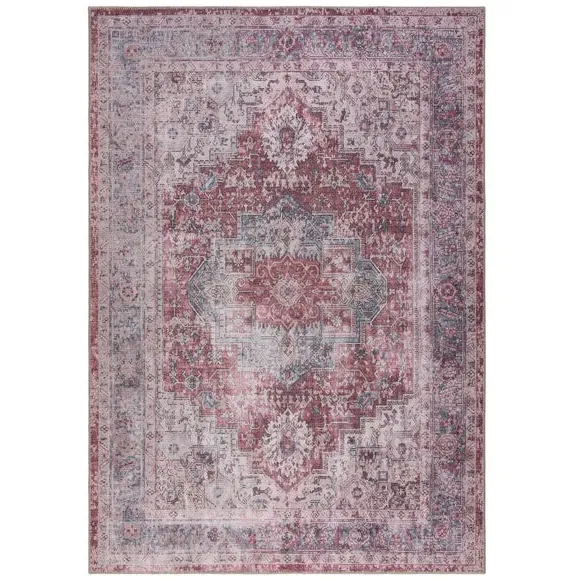 Washable Rug Traditional Design - Red, Cotton