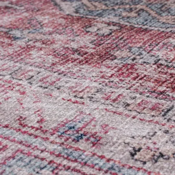 Washable Rug Traditional Design - Red, Cotton