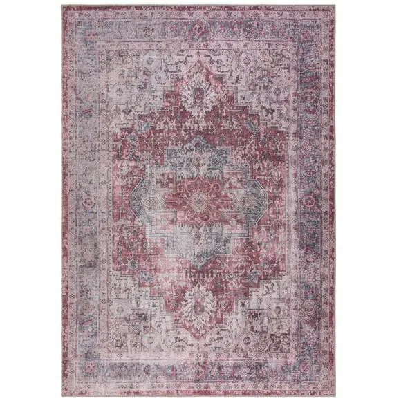 Washable Rug Traditional Design - Red, Cotton