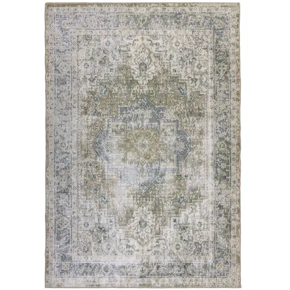 Washable Rug Traditional Design - Sage, Cotton