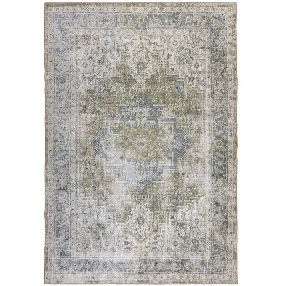 Washable Rug Traditional Design - Sage, Cotton