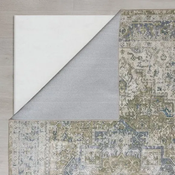 Washable Rug Traditional Design - Sage, Cotton