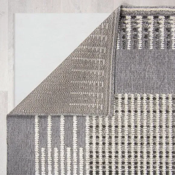Washable Rug with Abstract Design - Grey