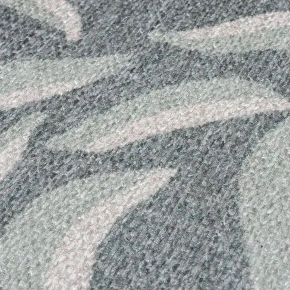 Washable Rug with Floral Design - Green, Fibre