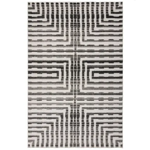 Washable Rug with Hi-Low Pile - Monochrome
