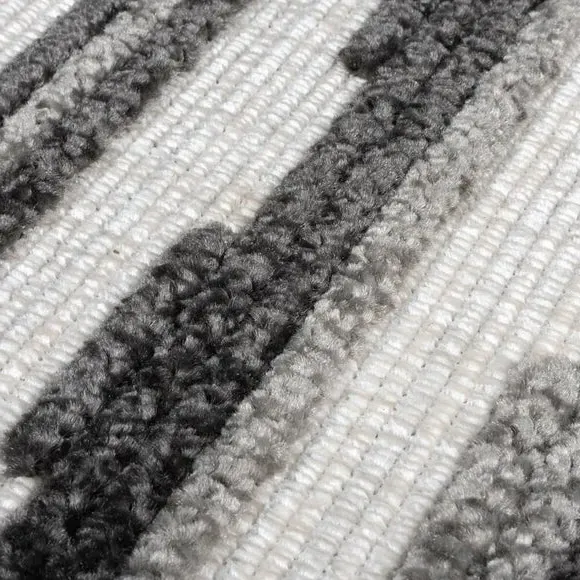 Washable Rug with Hi-Low Pile - Monochrome