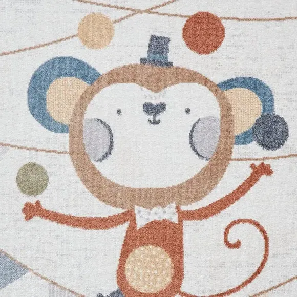 Washable Rug with Monkey Design - Multicoloured
