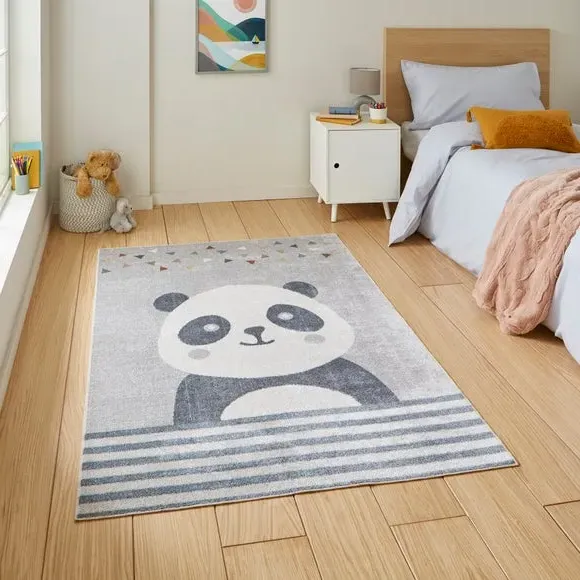 Washable Rug with Panda Design - Multicoloured