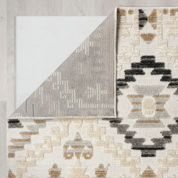 Washable Runner Rug Aztec Pattern - Natural