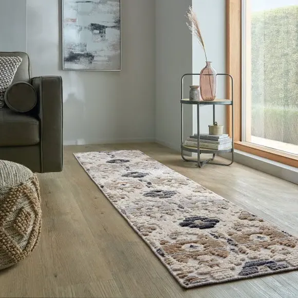 Washable Runner Rug Aztec Pattern - Natural image