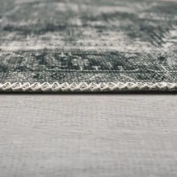 Washable Runner Rug Traditional - Grey, Cotton