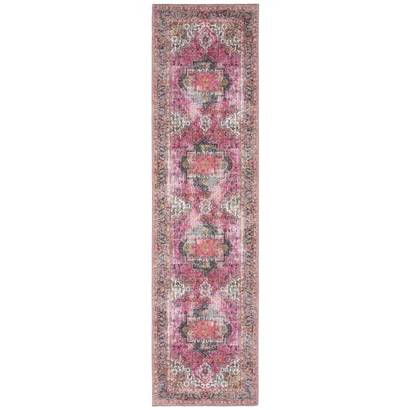 Washable Runner Rug Traditional - Multi, Cotton