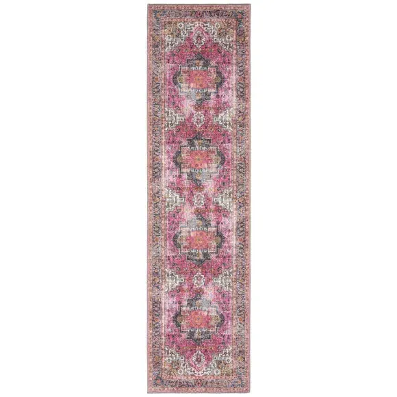 Washable Runner Rug Traditional - Multi, Cotton