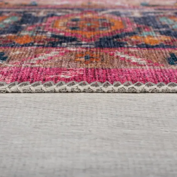 Washable Runner Rug Traditional - Multi, Cotton