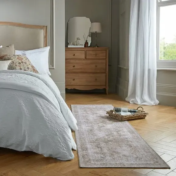 Washable Runner Rug Traditional - Natural, Cotton