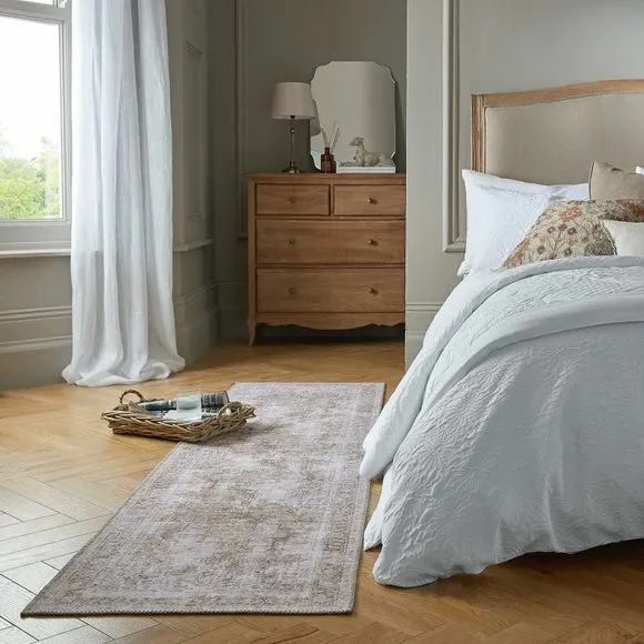 Washable Runner Rug Traditional - Natural, Cotton