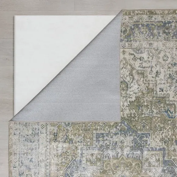 Washable Runner Rug Traditional - Sage, Cotton