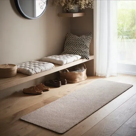 Washable Runner Rug with Anti-Slip - Beige image