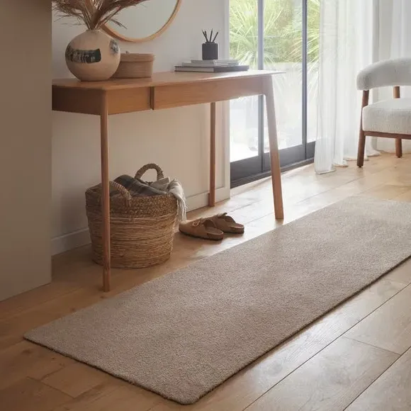 Washable Runner Rug with Anti-Slip - Beige