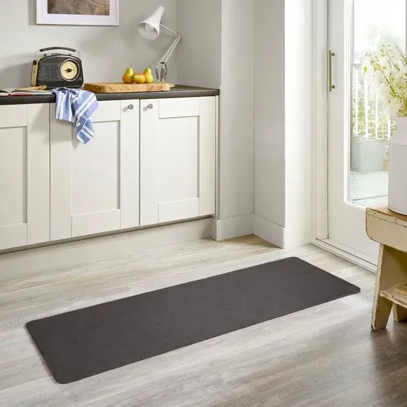 Washable Runner Rug with Anti-Slip - Charcoal