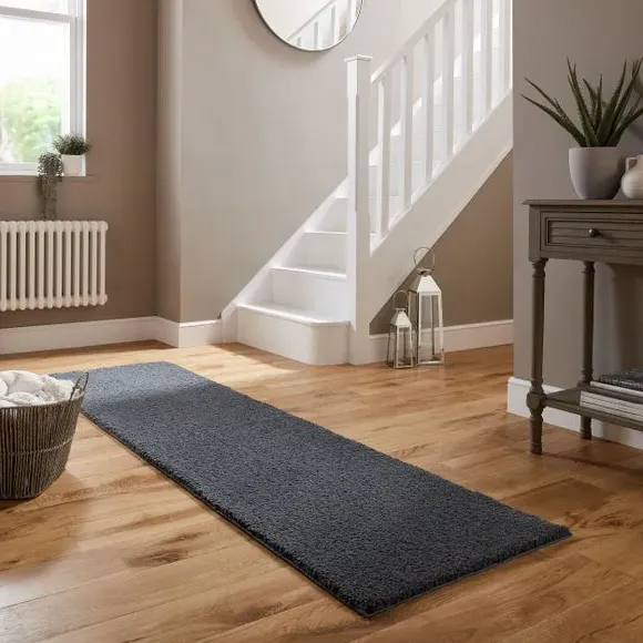Washable Runner Rug with Anti-Slip - Grey image