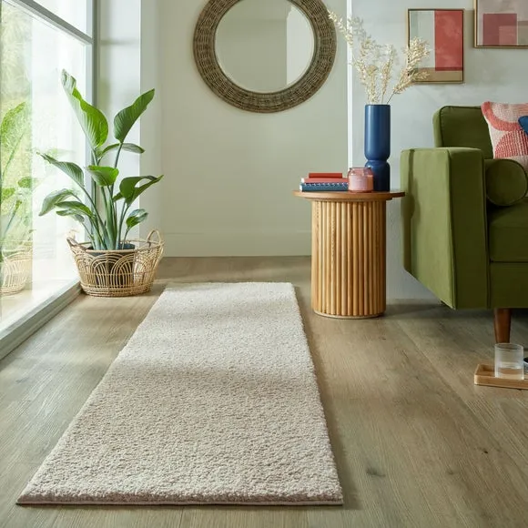 Washable Runner Rug with Anti-Slip - Natural