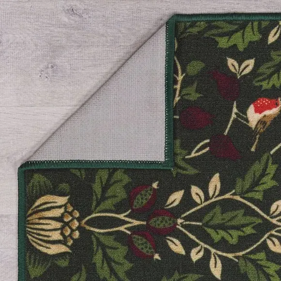 Washable Runner with Deer Pattern - Green