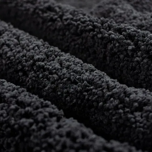 Washable Shaggy Rug - Black, Polyester