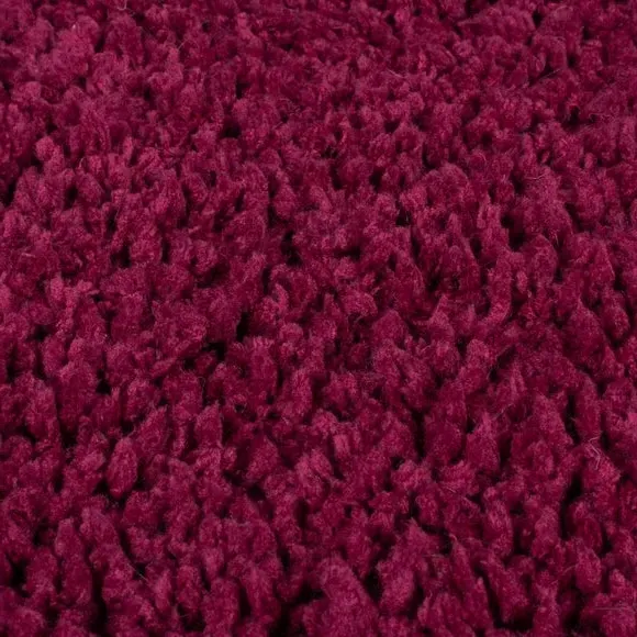 Washable Shaggy Rug - Claret, Polyester
