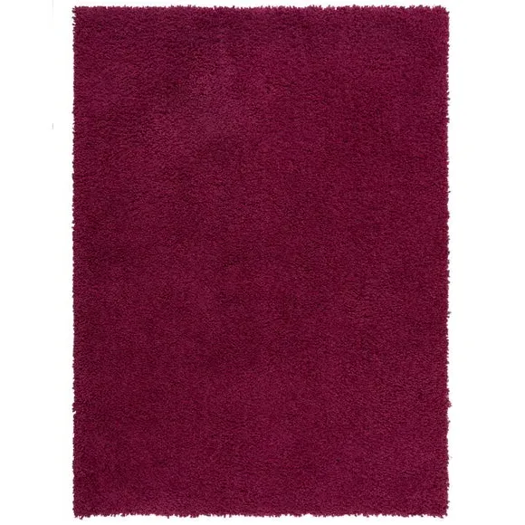 Washable Shaggy Rug - Claret, Polyester
