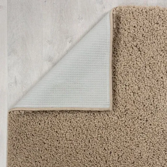 Washable Shaggy Rug - Dark Natural, Polyester