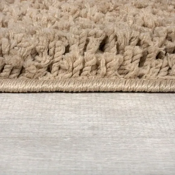 Washable Shaggy Rug - Dark Natural, Polyester