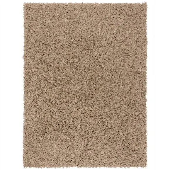 Washable Shaggy Rug - Dark Natural, Polyester