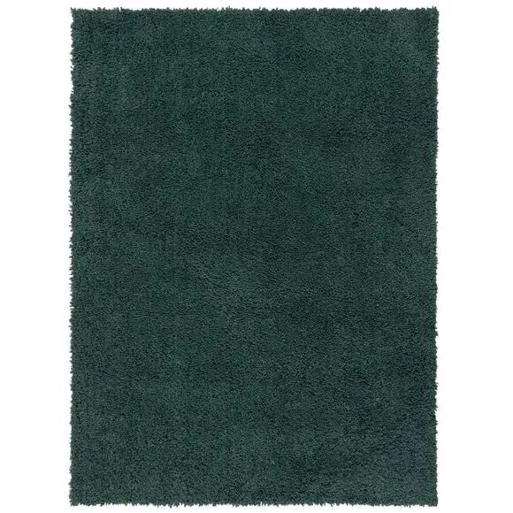 Washable Shaggy Rug - Green, Polyester