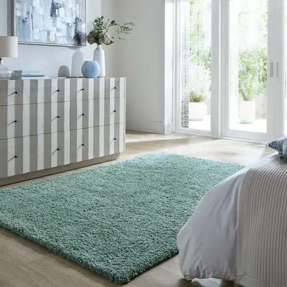 Washable Shaggy Rug - Green