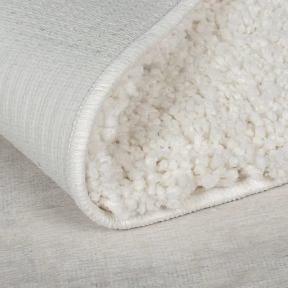 Washable Shaggy Rug - Ivory, Polyester