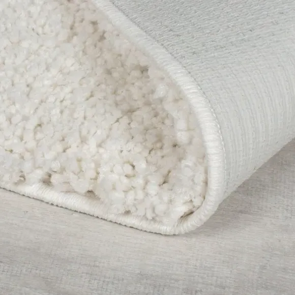 Washable Shaggy Rug - Ivory, Polyester