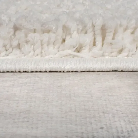 Washable Shaggy Rug - Ivory, Polyester